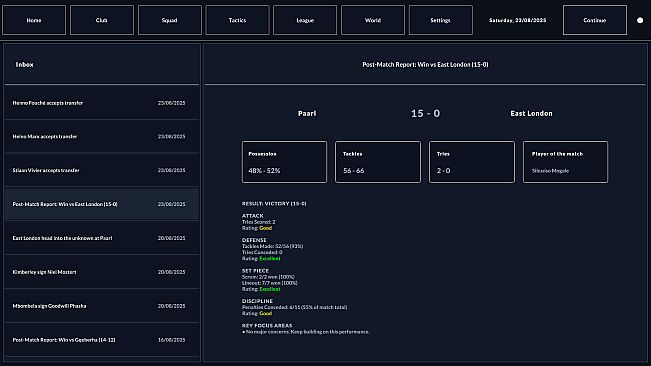 Rugby Career Manager