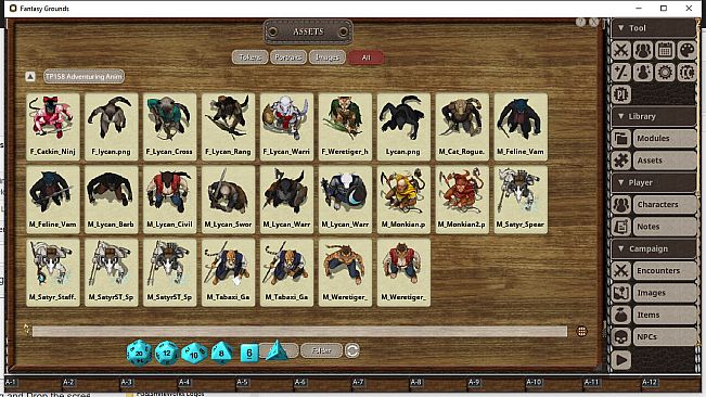 Fantasy Grounds - Devin Night Token Pack 158: Adventuring Animals