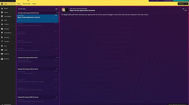 Football Manager 2019 Touch - All Job Applications