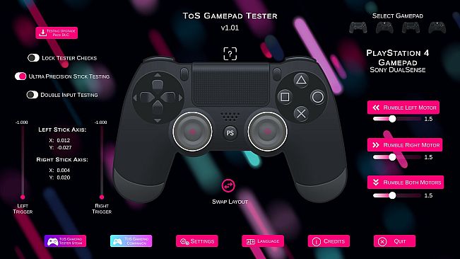 ToS Gamepad Tester - Testing Upgrade Pack