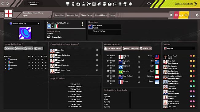 Rugby League Team Manager 3 DLC "Representative & International Teams & Competitions"
