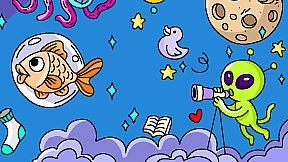 100 Cats Lost in the Future Find & Color