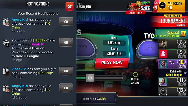 Poker Legends: Texas Hold'em Poker Tournaments