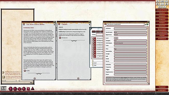 Fantasy Grounds - Rumours, Notes and Books Collection (Pathfinder 2E)