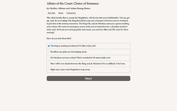Affairs of the Court: Choice of Romance