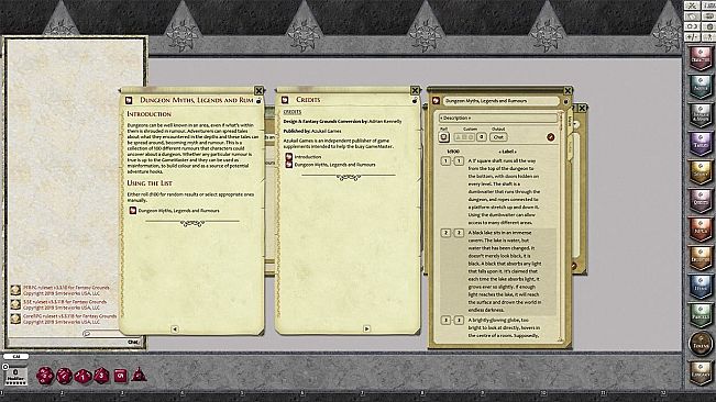 Fantasy Grounds - Rumours, Notes and Books Collection