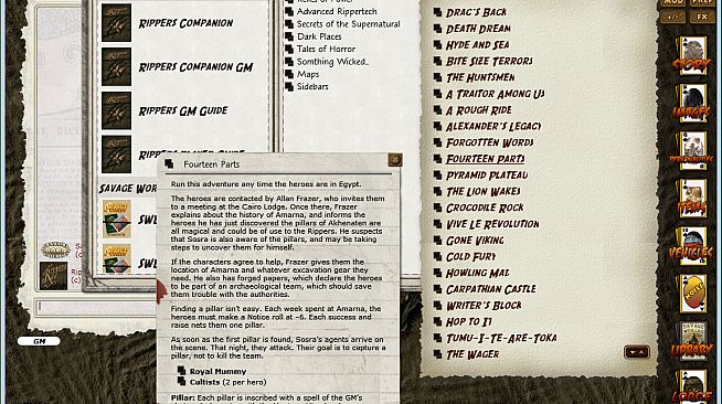 Fantasy Grounds - Rippers Companion (Savage Worlds)