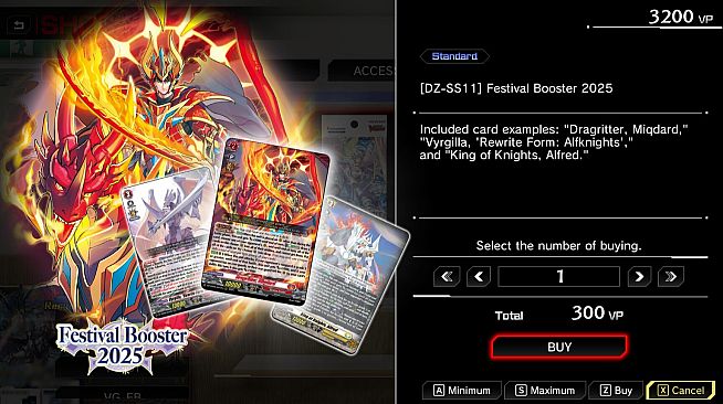 Cardfight!! Vanguard DD 2:Card Unlock Vol. 8【DZ-SS11】"Festival Booster 2025"