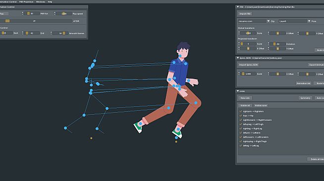 FBX2SPINE - 3D Mocap to 2D Animation Transfer Tool