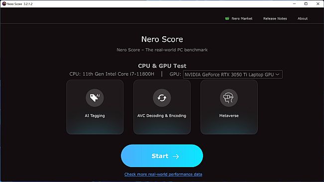 Nero Score - PC benchmark & performance test