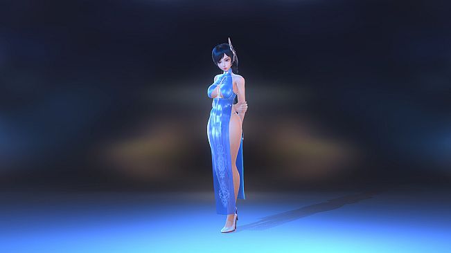 Angel Legion-DLC High-Slit Cheongsam (Blue)