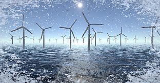 Wind Turbines Ocean Meditation