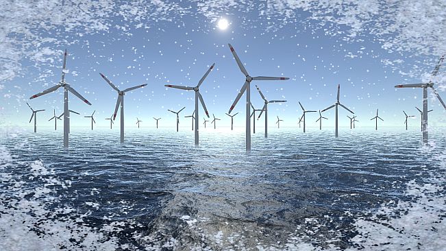 Wind Turbines Ocean Meditation