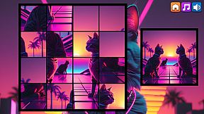 OG Puzzlers: Synthwave Cats