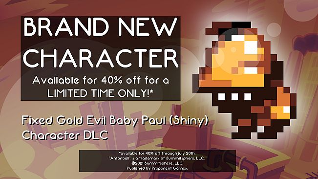 Antonball Deluxe - Fixed Gold Evil Baby Paul (Shiny)
