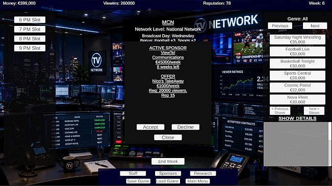 TV Network Simulator
