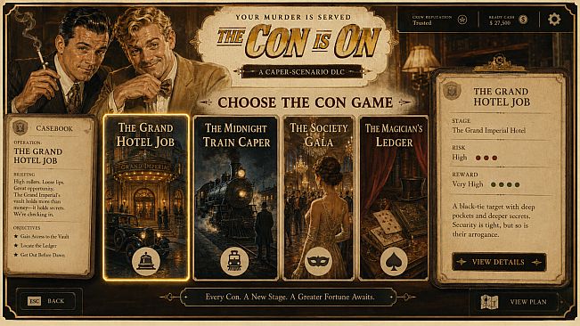 Your Murder Is Served - The Con Is On: A Caper-Scenario DLC