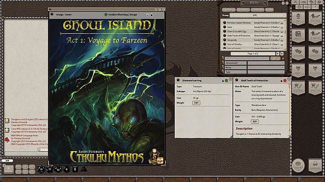Fantasy Grounds - Ghoul Island Act 1 Voyage to Farzeen