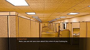 Man in a suit in a building in a city