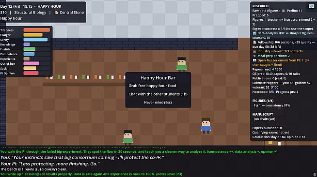 A PhD Simulator - Publish & Perish