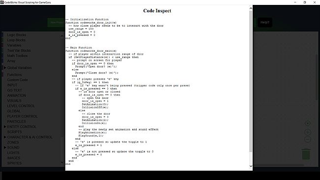 CodeWorks: Visual Scripting Framework for GameGuru