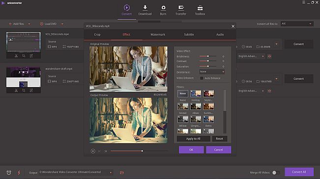 Wondershare Uniconverter-Video Converter, Video Editor, Video Compressor, Video Recorder, DVD Burner