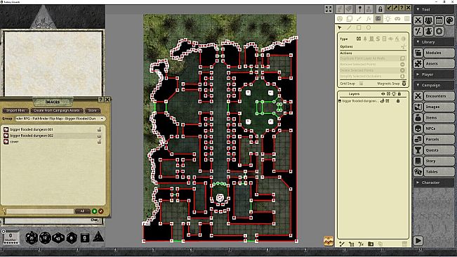 Fantasy Grounds - Pathfinder RPG - Pathfinder Flip-Mat: Bigger Flooded Dungeon