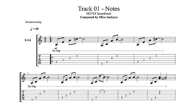 NOTES - Soundtrack + Music Sheets