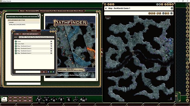 Fantasy Grounds - Pathfinder RPG - Pathfinder Flip-Mat: Darklands Dangers Multi-Pack