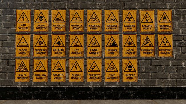 GameGuru MAX Modern Day Asset Pack - Hazard Signs