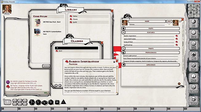 Fantasy Grounds - D&D Bard Class Pack