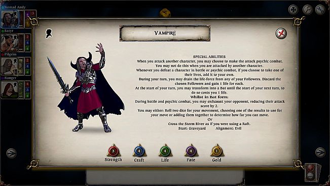 Talisman Character - Vampire