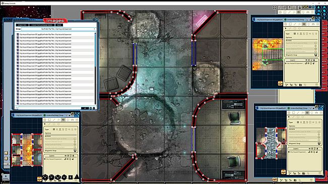 Fantasy Grounds - Starfinder Flip-Tiles - City Hazards Expansion