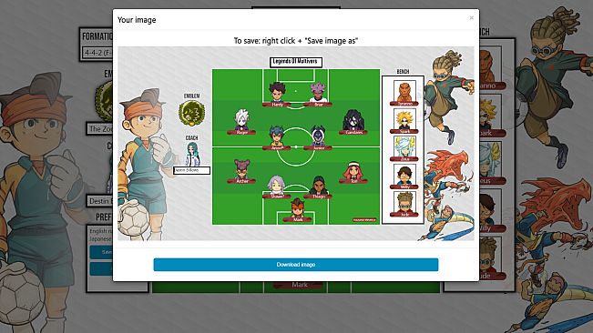 Inazuma Eleven Team Builder