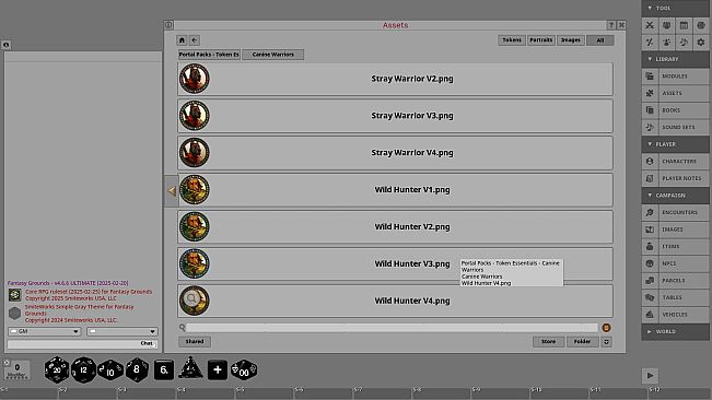 Fantasy Grounds - Portal Packs - Token Essentials: Canine Warriors
