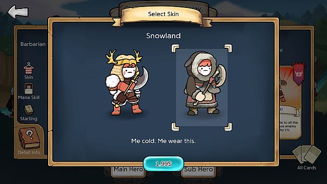 3 Minute Heroes - Snowland (Barbarian Skin)