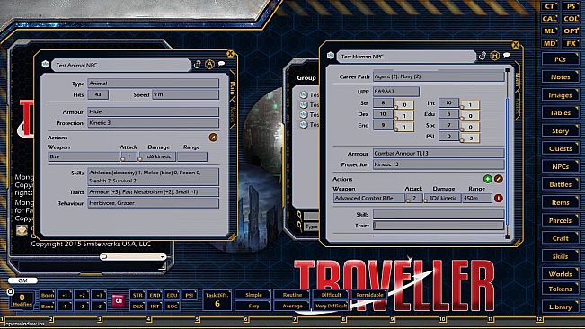 Fantasy Grounds - Mongoose Traveller 2E ruleset (MGT2)