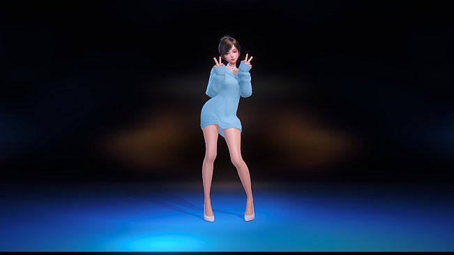 Angel Legion-DLC Off-Shoulder Sweater (Blue)