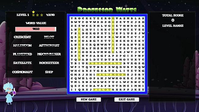 Professor Watts Word Search: Space Voyage