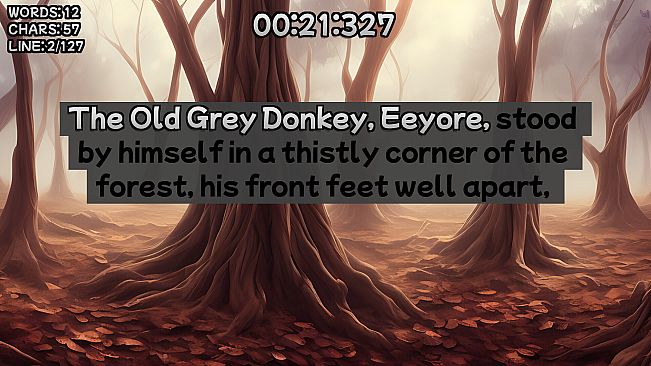 Winnie-the-Pooh's book writing speedrunner