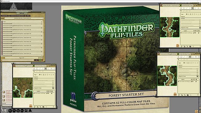 Fantasy Grounds - Pathfinder RPG - Flip-Tiles - Forest Starter Set