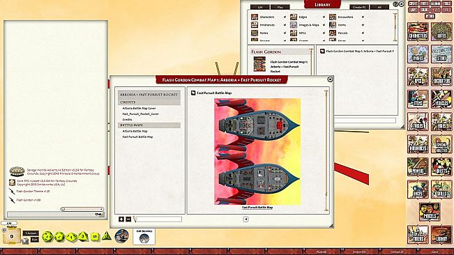 Fantasy Grounds - Flash Gordon Combat Map 1: Arboria + Fast Pursuit Rocket