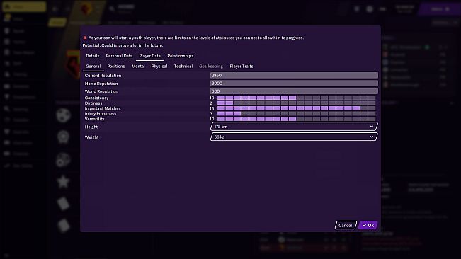 Football Manager 2021 Touch - Design a Son