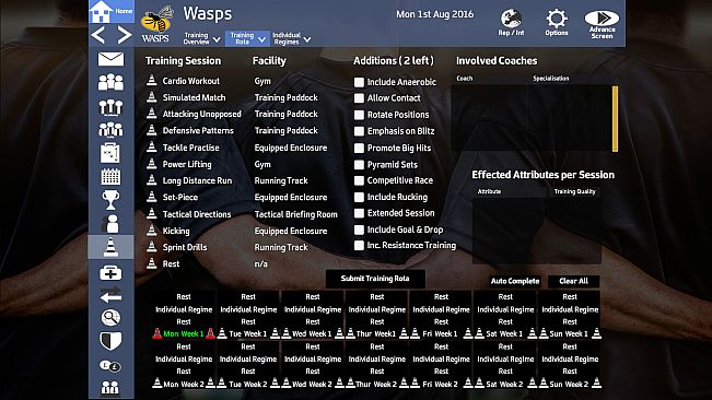 Rugby Union Team Manager 2017