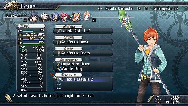 The Legend of Heroes: Trails of Cold Steel II - All Casual Clothes