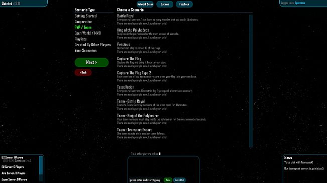 Quintet - Upgrade (unlock scenarios and website features)