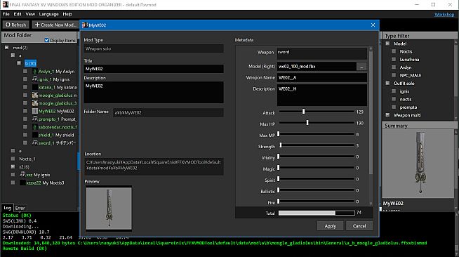 FINAL FANTASY XV WINDOWS EDITION MOD ORGANIZER