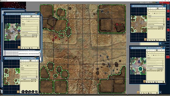 Fantasy Grounds - Starfinder RPG - Flip-Tiles - Alien Planet Ruins Expansion