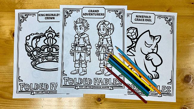 Folded Fables: Tidy Up The Dragon Hoard Supporter Pack (PDF Coloring Book)