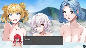 Drinking in the hot spring!